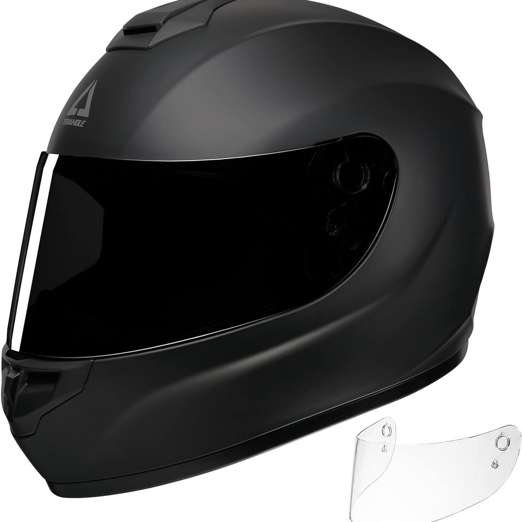 TRIANGLE Full Face Motorcycle Helmet with Extra Clear Visor Street Bi
